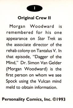 1992 Personality Comics Original Crew II #1 Morgan Woodward Back