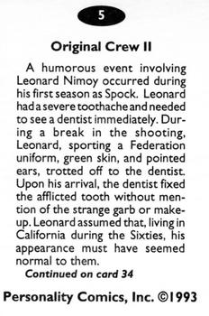 1992 Personality Comics Original Crew II #5 Leonard Nimoy Back