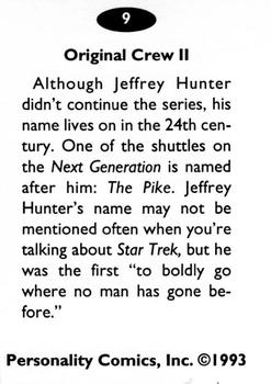 1992 Personality Comics Original Crew II #9 Jeffrey Hunter Back