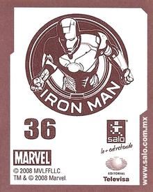 2008 Salo Marvel Iron Man Pelicula Album De Estampas #36 Estampa Normale 36 Back
