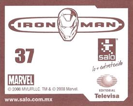 2008 Salo Marvel Iron Man Pelicula Album De Estampas #37 Estampa Normale 37 Back