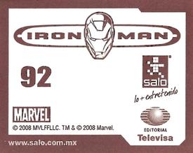 2008 Salo Marvel Iron Man Pelicula Album De Estampas #92 Estampa Normale 92 Back