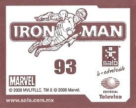 2008 Salo Marvel Iron Man Pelicula Album De Estampas #93 Estampa Normale 93 Back
