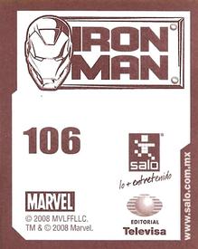 2008 Salo Marvel Iron Man Pelicula Album De Estampas #106 Estampa Normale 106 Back