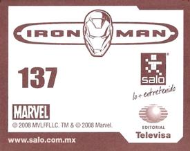 2008 Salo Marvel Iron Man Pelicula Album De Estampas #137 Estampa Normale 137 Back
