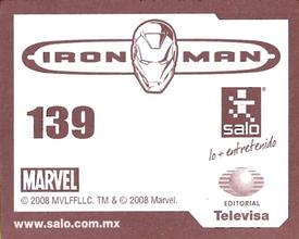 2008 Salo Marvel Iron Man Pelicula Album De Estampas #139 Estampa Normale 139 Back