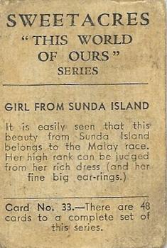 1932 Sweetacres This World of Ours #33 Girl from Sunda Island Back