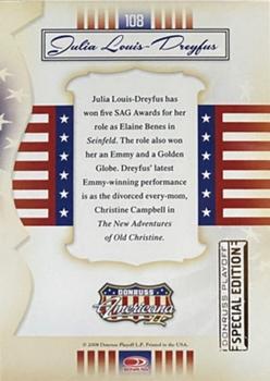 2008 Donruss Americana II - Donruss Playoff Special Edition Autographs #108 Julia Louis-Dreyfus Back