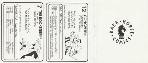 1991 Dark Horse Comics - Panels #7 / 12 Rocketeer / Concrete Back