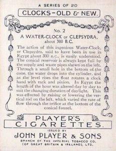 1928 Player's Clocks Old & New #2 A Water Clock or Clepsydra Back