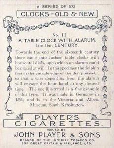 1928 Player's Clocks - Old & New #11 A Table Clock with Alarum Back