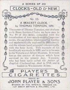 1928 Player's Clocks - Old & New #15 A Bracelet Clock Back