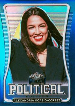 2020 Leaf Metal American Politics - Blue #PE-01 Alexandria Ocasio-Cortez Front