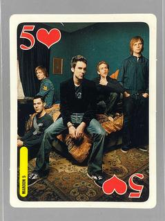 2005 Bravo Star Playing Cards (Romania) #5♥ Maroon 5 Front