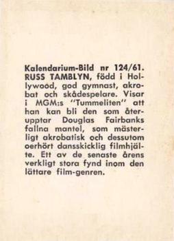 1959-61 Kalendarium-Bild Film Stars (Sweden) #124 Russ Tamblyn Back