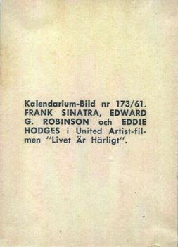 1959-61 Kalendarium-Bild Film Stars (Sweden) #173 Frank Sinatra, Edward G. Robinson, Eddie Hodges Back