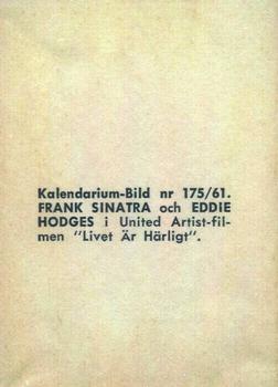 1959-61 Kalendarium-Bild Film Stars (Sweden) #175 Frank Sinatra ock Eddie Hodges Back