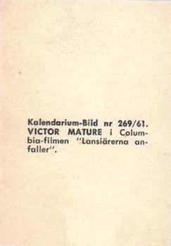 1959-61 Kalendarium-Bild Film Stars (Sweden) #269 Victor Mature Back