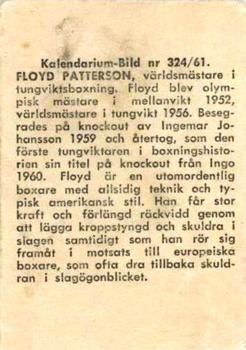 1959-61 Kalendarium-Bild Film Stars (Sweden) #324 Floyd Patterson Back