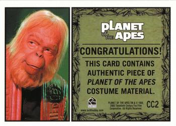 2005 Rittenhouse Planet of the Apes Behind the Scenes - Costume Cards #CC2 Dr. Zaius Back
