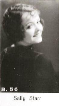 1930-39 De Beukelaer Film Stars Serie B (1-100) #B.56 Sally Starr Front