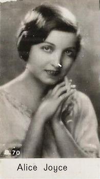 1930-39 De Beukelaer Film Stars Serie B (1-100) #B.70 Alice Joyce Front