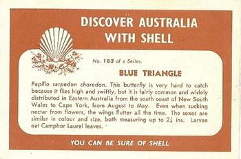 1959 Shell Project Cards; Series 4, Butterflies and Moths #183 Blue Triangle Back