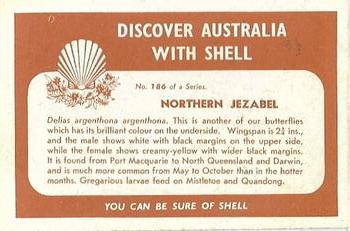1959 Shell Project Cards; Series 4, Butterflies and Moths #186 Northern Jezabel Back