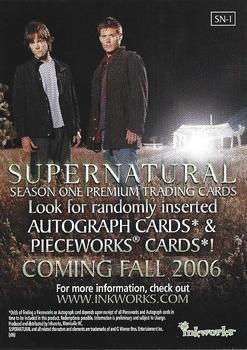 2006 Inkworks Supernatural Season 1 - Promos #SN-1 Supernatural Season One Back