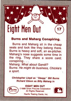 1988 Pacific Eight Men Out #17 The Gamblers Burns and Maharg Back