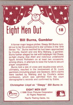 1988 Pacific Eight Men Out #18 Sleepy Bill Burns Back