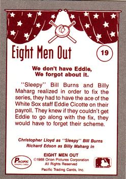 1988 Pacific Eight Men Out #19 The Key is Cicotte Back