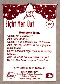 1988 Pacific Eight Men Out #27 Sport Sullivan Back