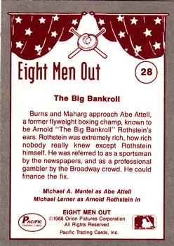 1988 Pacific Eight Men Out #28 Abe Attell / Arnold Rothstein Back