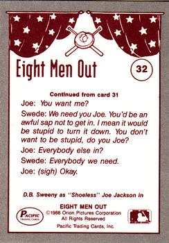 1988 Pacific Eight Men Out #32 Shoeless Joe Back