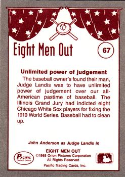 1988 Pacific Eight Men Out #67 Judge Kenesaw Mountain Landis Back