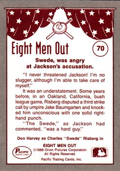 1988 Pacific Eight Men Out #70 The Swede's A Hard Guy Back