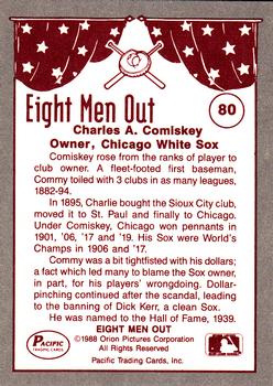 1988 Pacific Eight Men Out #80 Charles Comiskey Back