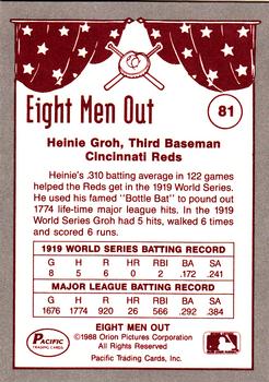 1988 Pacific Eight Men Out #81 Heinie Groh Back