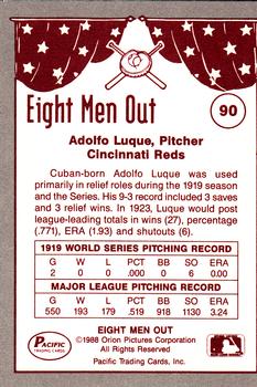 1988 Pacific Eight Men Out #90 Adolfo Luque Back