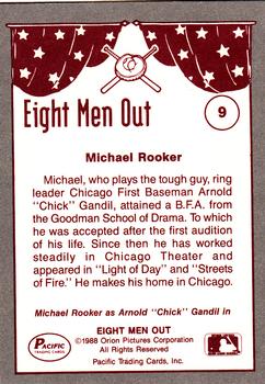 1988 Pacific Eight Men Out #9 Michael Rooker as Chick Gandil Back