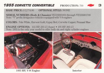 1991 Collect-A-Card Vette Set #3 1955  Corvette Convertible Back