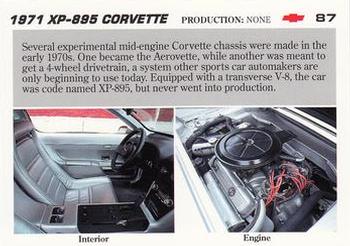 1991 Collect-A-Card Vette Set #87 1971  XP-895 Corvette Back