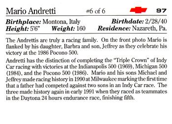 1991 Collect-A-Card Vette Set #97 Mario Andretti #6 of 6 Back