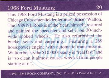 1991-92 Lime Rock Dream Machines #20 1968 Ford Mustang Back