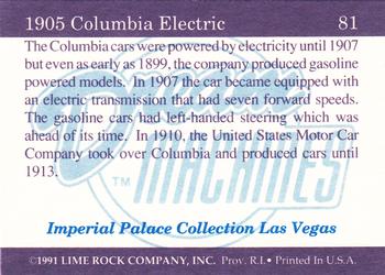 1991-92 Lime Rock Dream Machines #81 1905 Columbia Electric Back
