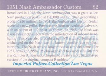 1991-92 Lime Rock Dream Machines #82 1951 Nash Ambassador Custom Back