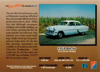 1992 Collect-A-Card Chevy #45 '54 Bel Air Two-Door Sedan Back