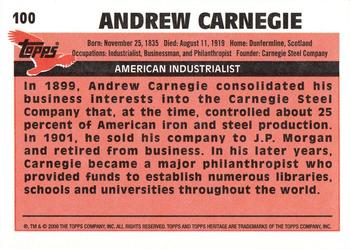 2009 Topps American Heritage #100 Andrew Carnegie Back