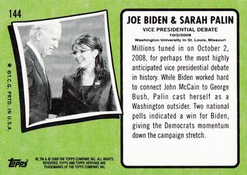 2009 Topps American Heritage #144 Joe Biden / Sarah Palin Back